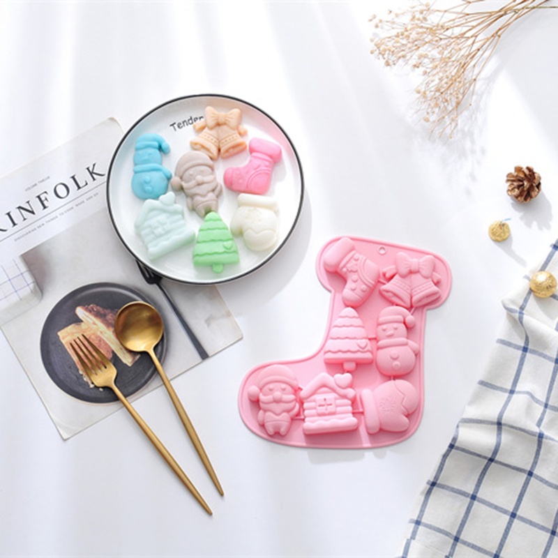 Khuôn Silicone Tạo Hình Chủ Đề Giáng Sinh 3D Trang Trí Bánh Kẹo