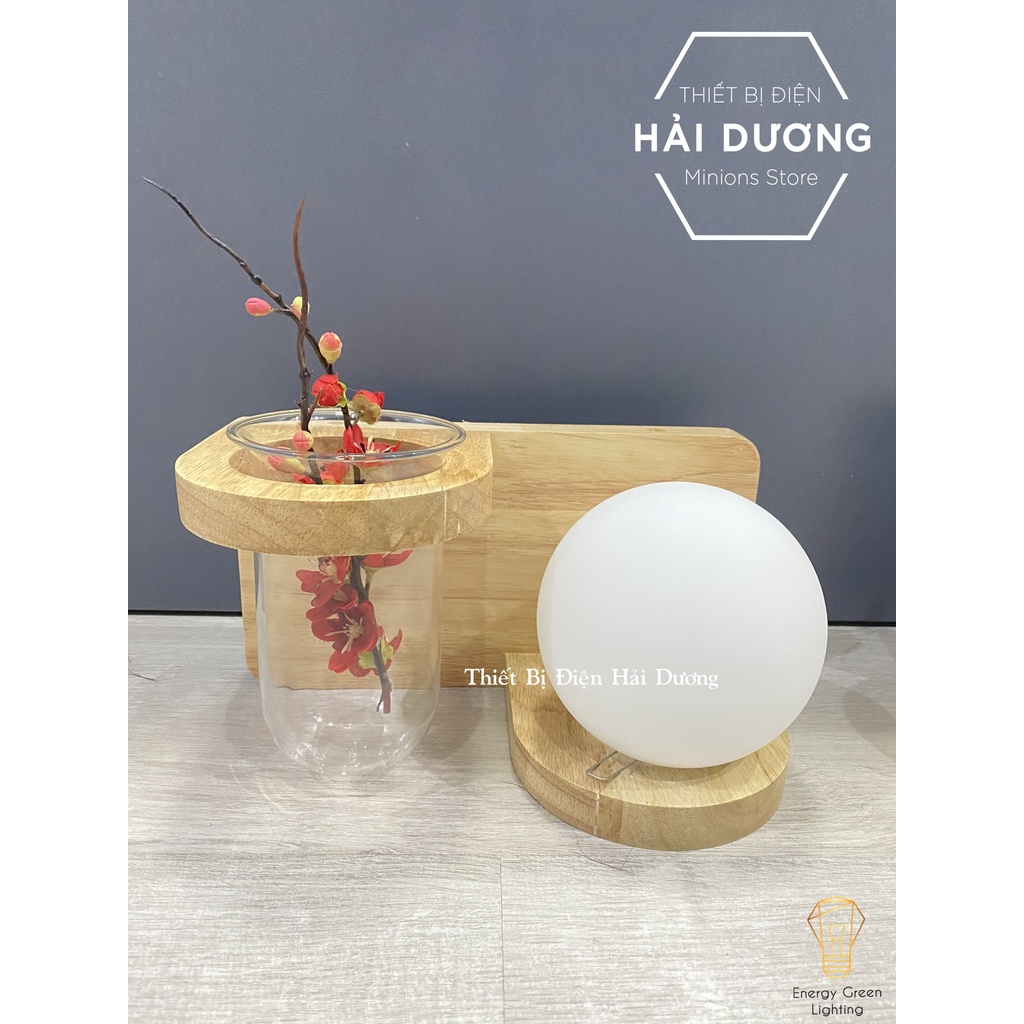 Đèn Tường Kệ Gỗ Chao Thủy Tinh Hiện Đại DT-2714 - Trang Trí Căn Phòng - Energy Green Lighting - Đã Bao Gồm Bóng Led