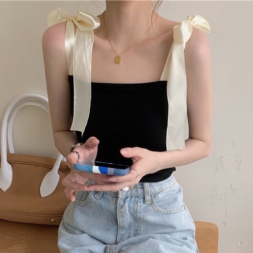 Áo Ống Hai Dây Thắt Nơ Bên Trong Thiết Kế Đẹp Bán Chạy Hợp Thời Trang Cho Nữ