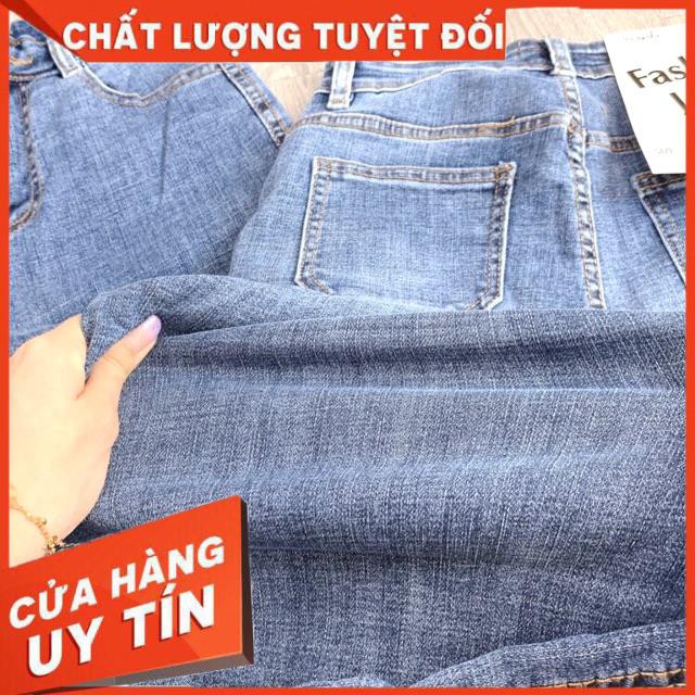 QUẦN JEANS LƯNG CAO TRƠN NÚT HÔNG- jeans siêu mềm giãn | WebRaoVat - webraovat.net.vn