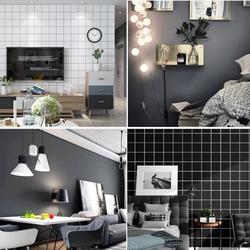 Giấy dán tường tự dính chống nước đơn giản màu trơn 0.6m*1m