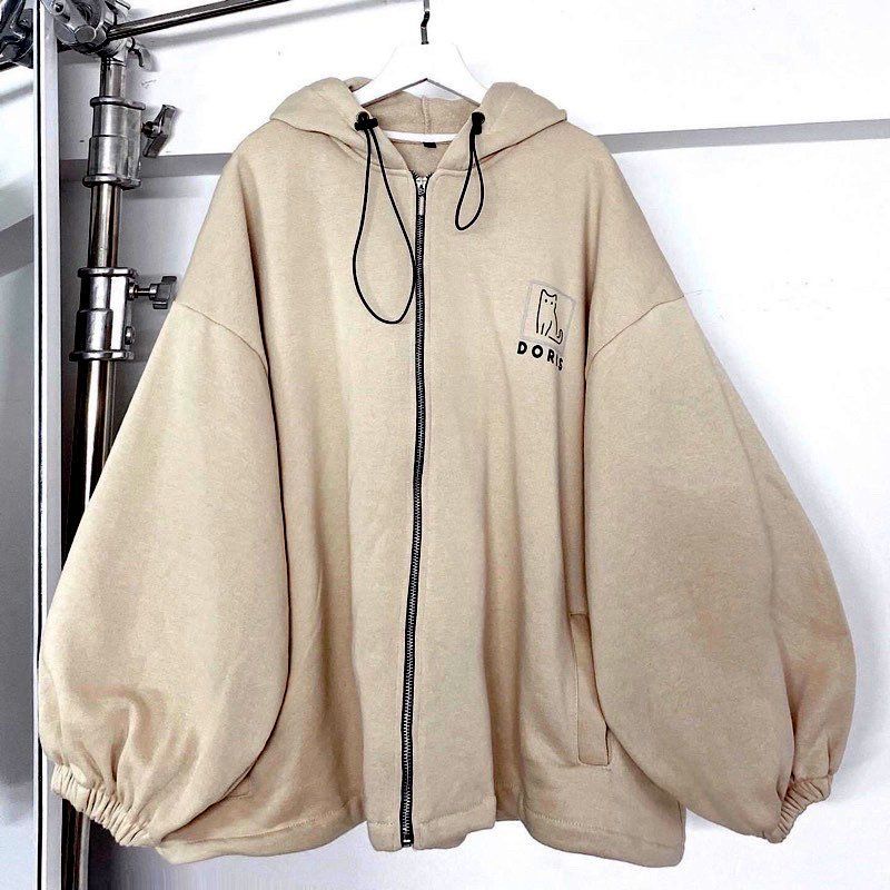 Áo khoác hoodie Dorri Ulzzang🌵áo nữ thu đông form rộng dài vải nỉ êm