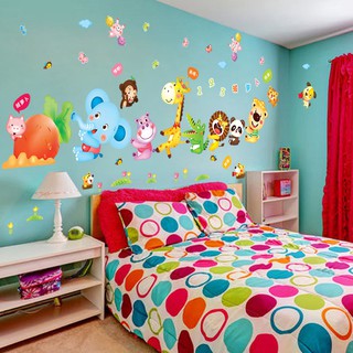 Decal dán tường vườn thú vui nhộn