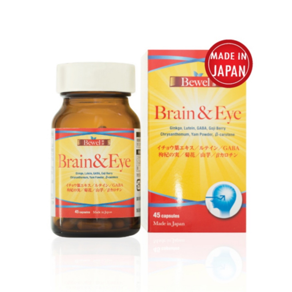 Viên Uống Bổ Não &amp; Mắt Waki Bewel Brain &amp; Eye Giúp Tăng Cường Tuần Hoàn Não &amp; Sức Khỏe Mắt (Hộp 45 Viên)