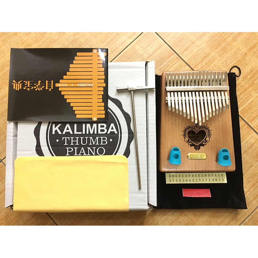 Đàn Kalimba 17 phím Woim Gỗ Mahogany Cao Cấp Tặng Kèm Kèn Kazoo