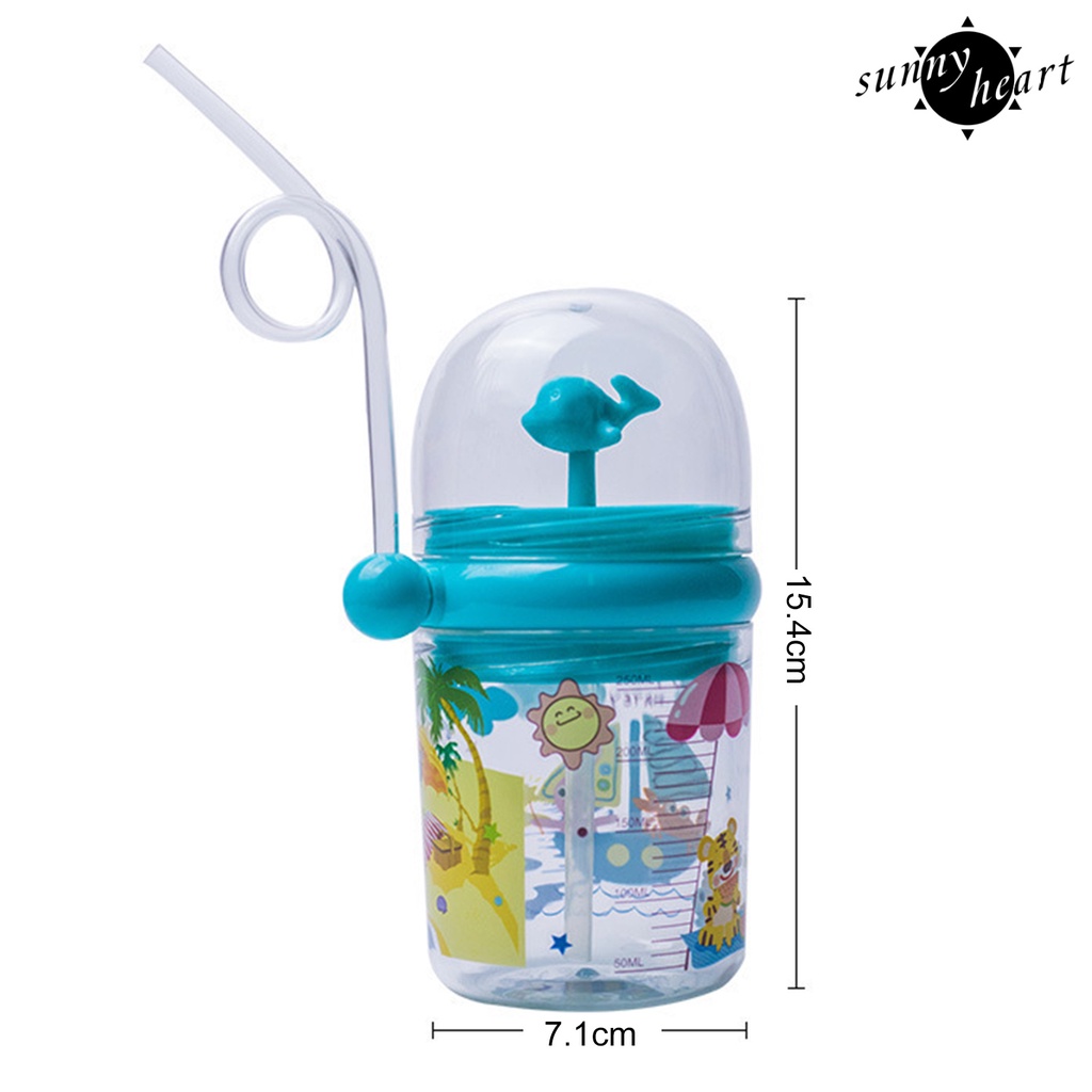 Bình Nước Hình Cá Voi Dễ Thương Dung Tích 250ml Có Ống Hút Tiện Dụng Cho Bé