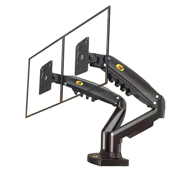 Giá treo hai màn hình NB F160  - Xoay 360 độ - Dual Arm Monitor