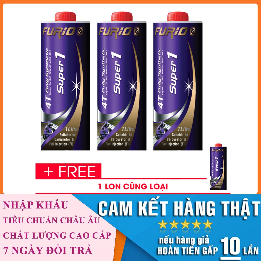 Combo 3 Chai  Nhớt Hợp Toàn Phần 10W40 BCP 1L Nhập Khẩu Thái Lan TẶNG 1 Chai Cùng Loại + 1 Phụ Gia Vệ Sinh Buồng Đốt BCP