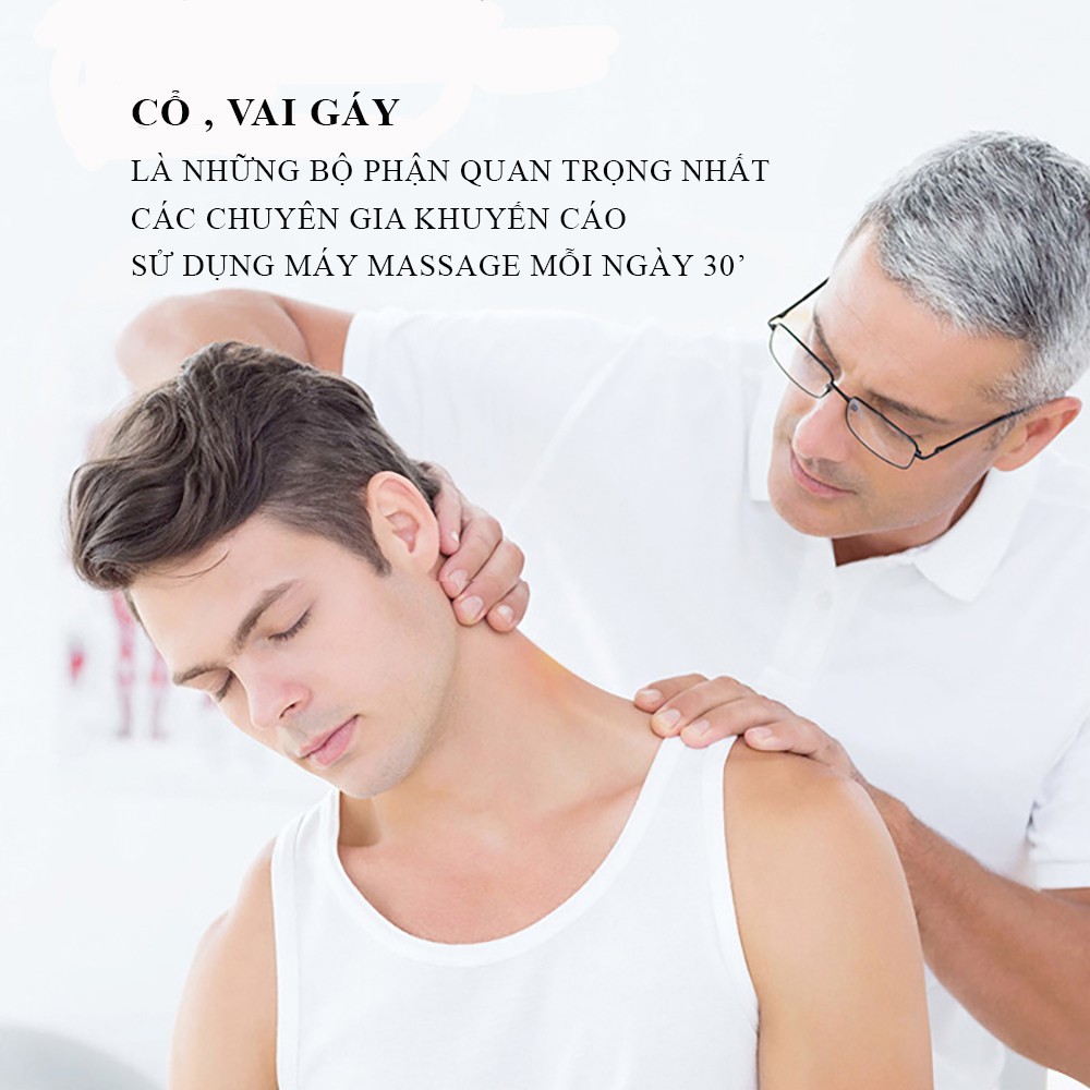 Máy massage cổ vai gáy cao cấp, trị liệu đau khớp hiệu quả, tặng 2 miếng dán xung điện, bảo hành 2 năm