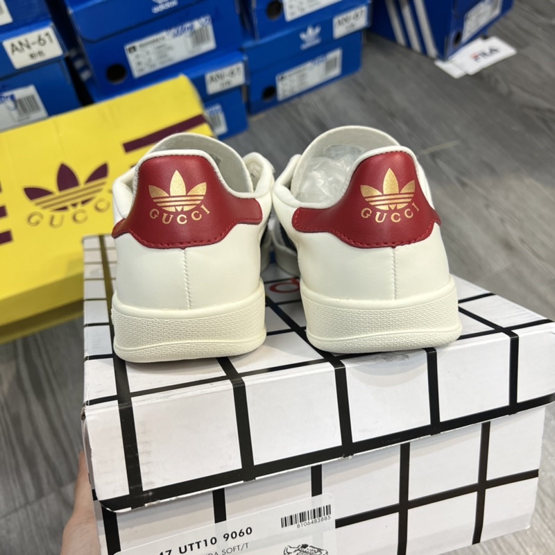 GIÀY ADI.DAS GU.CI GAZELLE WHITE DA THẬT CAO CẤP