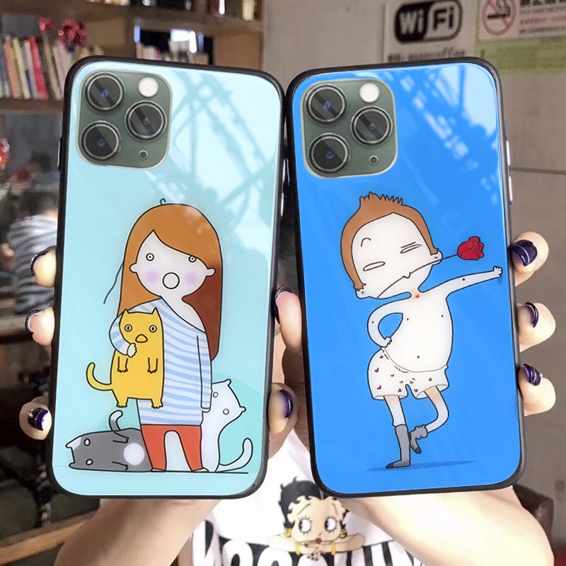 Ốp lưng iphone kính cặp đôi teen Phong trần cute case 14plus 14 pro max 13 12 promax 11 mini 6 6s 7 8 plus x xr xs Se
