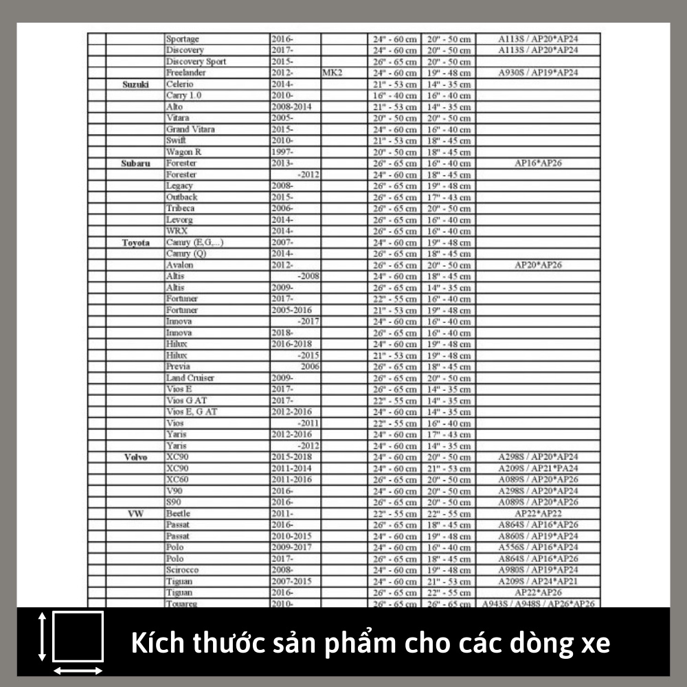 Gạt mưa ô tô morning i10 i20 City Innova Vios Ranger CRV