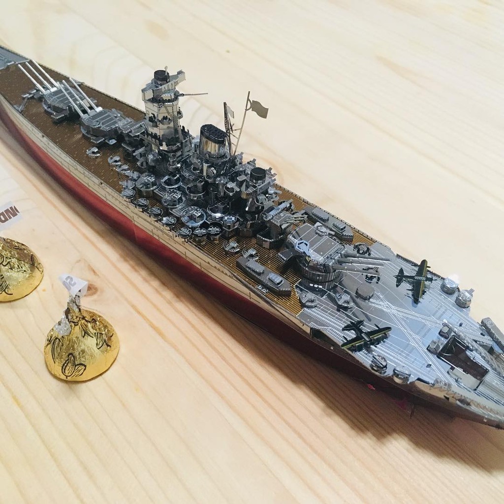 Chưa Ráp Mô Hình Thép 3D Tàu Chiến Thiết Giáp Hạm Nhật Bản Piececool Yamato Battleship