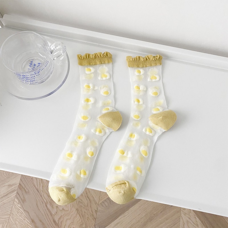 Xiangbao Vớ Lưới Lụa Mỏng Xù In Họa Tiết Gấu Hoạt Hình Cầu Vồng Phong Cách Lolita Cho Nữ