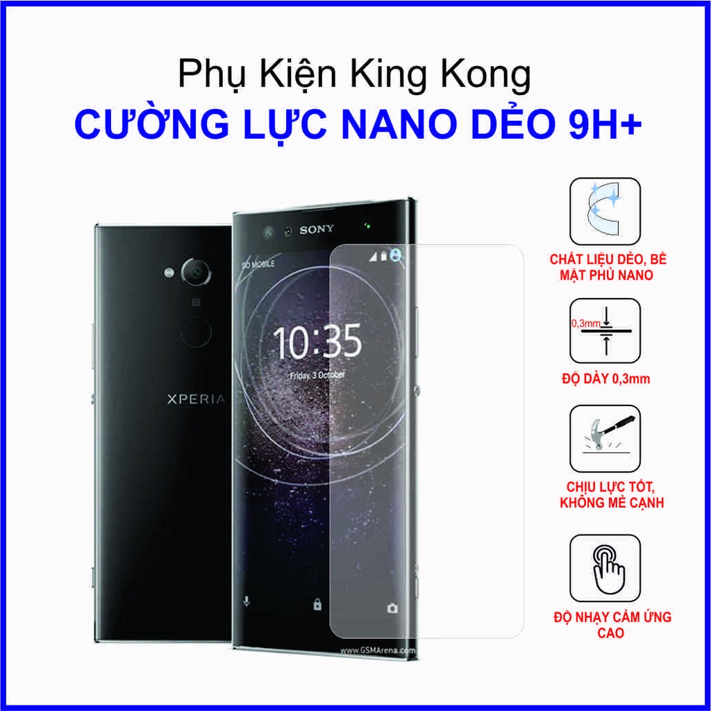 Dán cường lực cho Sony XA2 ,  cường lực nano dẻo 9H+