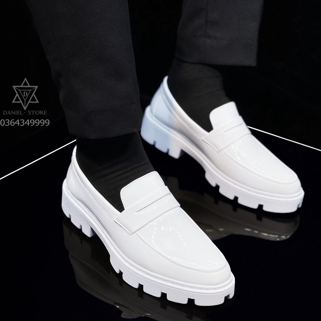 Giày da công sở nam màu trắng bóng phong cách Hàn Quốc (Vip05 T) - Puno Official Store