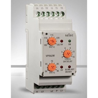 Rơ le bảo vệ điện áp Selec VPRA2M  kết nối 1 pha 2 dây và 3 pha 4 dây
