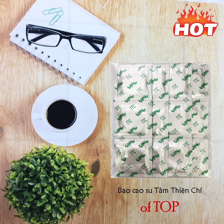 Túi 12 chiếc Bao cao su Tâm Thiện Chí of TOP mỏng trơn TTC