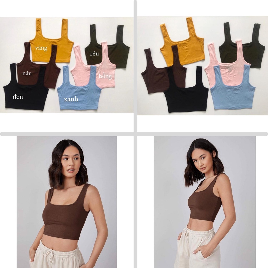 Áo croptop nữ hàng vnxk / Áo ba lỗ / Co giãn / Nhiều màu / Mix quần Jogger / Mix chân váy / Mix quần jeans