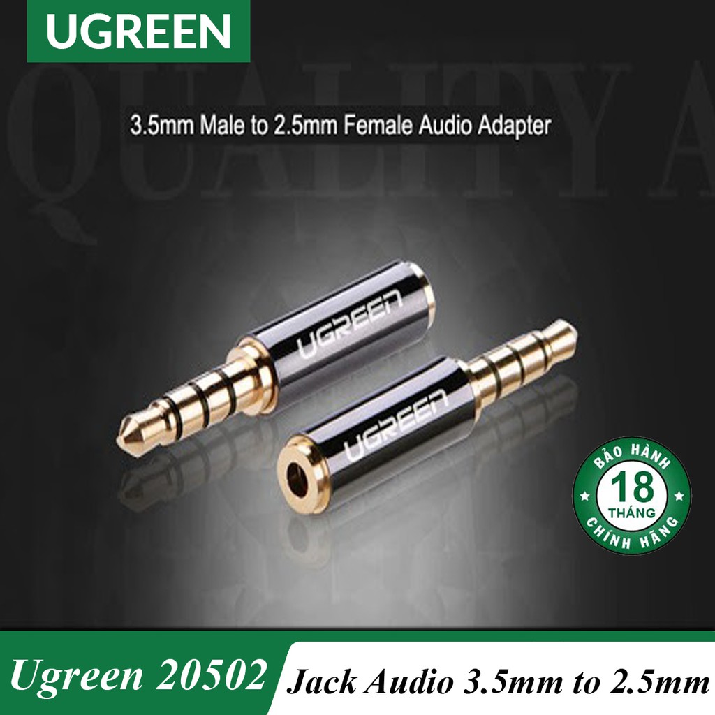 Đầu Chuyển Audio 3.5MM Male To 2.5MM Female UGREEN 20502 Cao Cấp