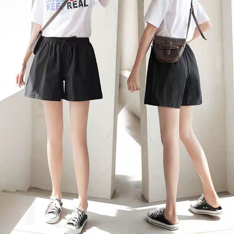 Quần đùi đũi thắt nơ cạp chun siêu mát, nhẹ nhàng, thấm hút mồ hôi quần shorts nữ mặc nhà đi dạo Qt20