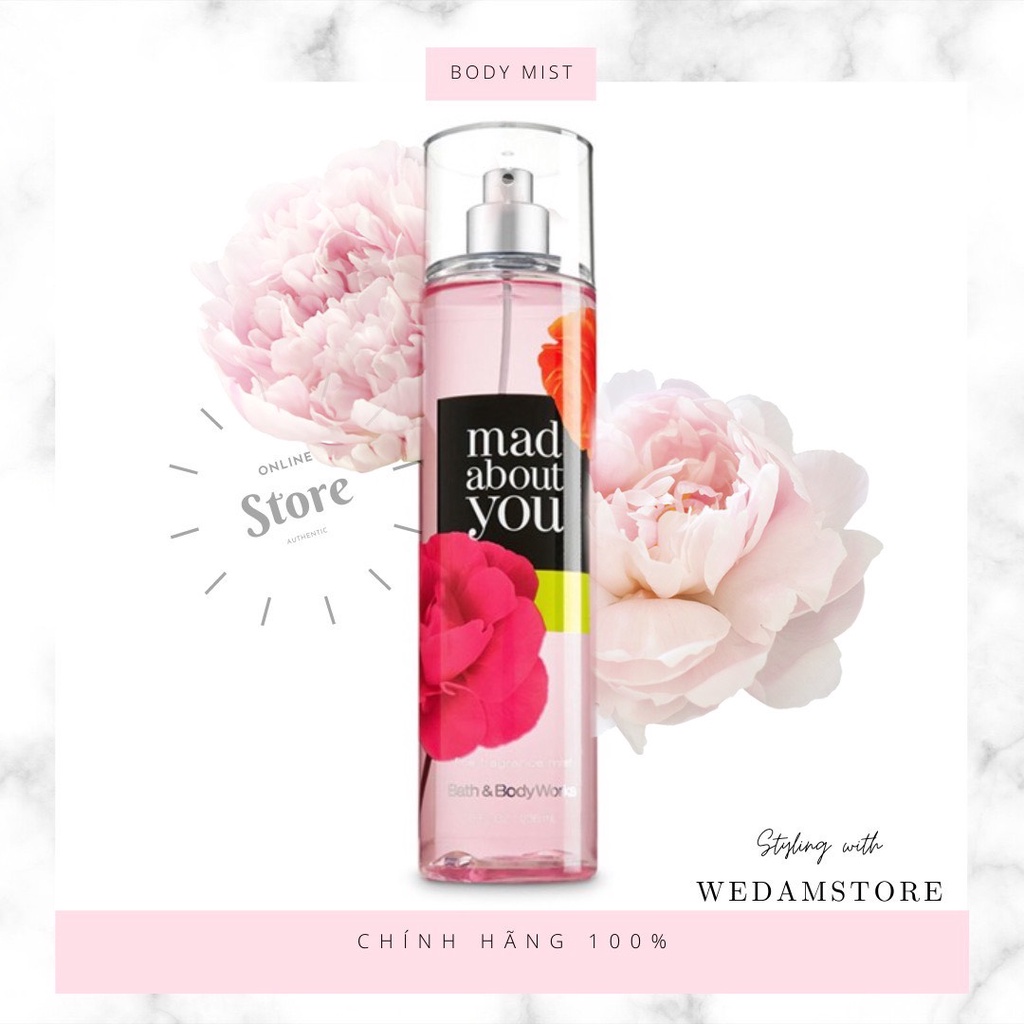 Xịt thơm toàn thân Mad About You body mist - Bath and Body Works 236ml 𝐖𝐞𝐝𝐚𝐦𝐬𝐭𝐨𝐫𝐞