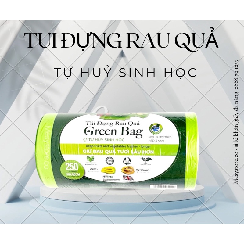 Túi Đựng Rau Quả Laspalm An Toàn Tiện Lợi Moriitalia Tự Phân Hủy Sinh Học Kháng Khuẩn 1 Cuộn 250 Túi