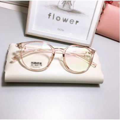 Gọng kính cận nam nữ mắt tròn nhỏ nhựa Liupeyewear L203 thời trang unisex nhiều màu trắng, hồng, đen bóng | BigBuy360 - bigbuy360.vn