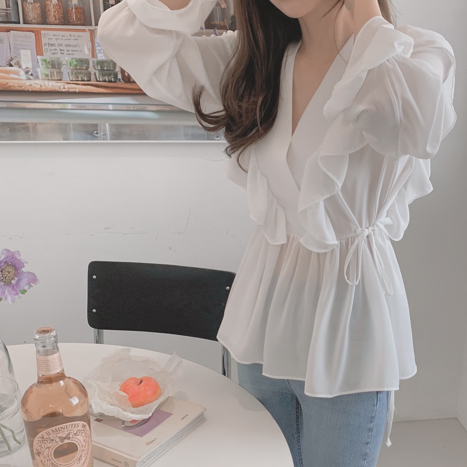 Áo Voan Dài Tay Trơn Màu Xinh Xắn Dành Cho Nữ 41965