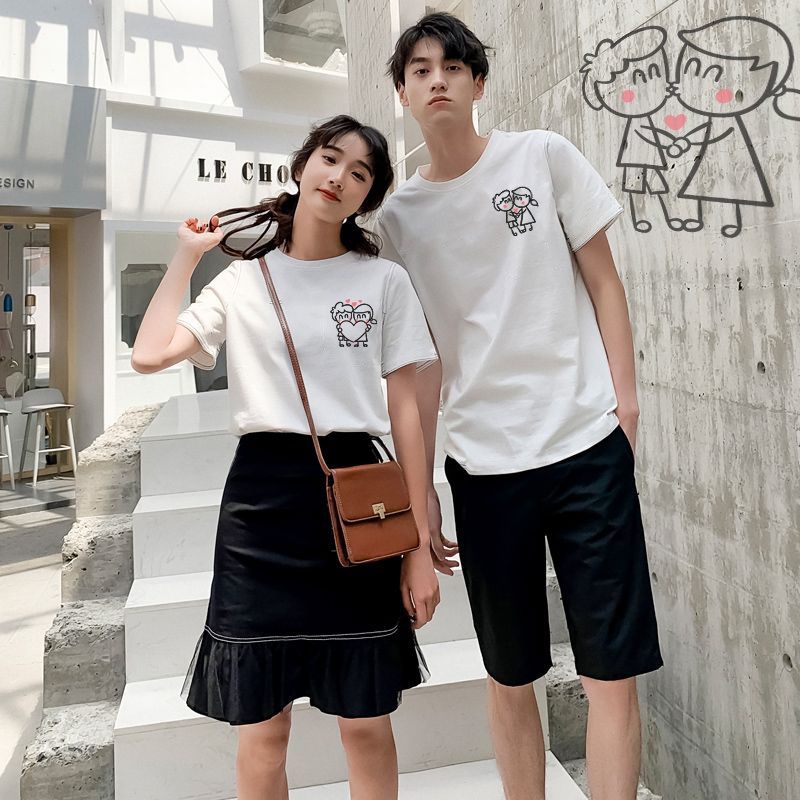 Áo Thun Tay Ngắn In Chữ "story Of Shesaon" Dễ Thương Có size M L XL Và jumbo Dành Cho Cặp Đôi