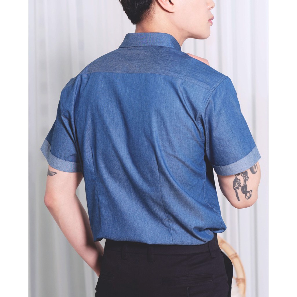 [Mã FASHIONMALLT4 giảm 15% tối đa 30K đơn 150k] Áo Sơ Mi Nam The Cosmo CARSON DENIM SHIRT 3 Màu TC1022093