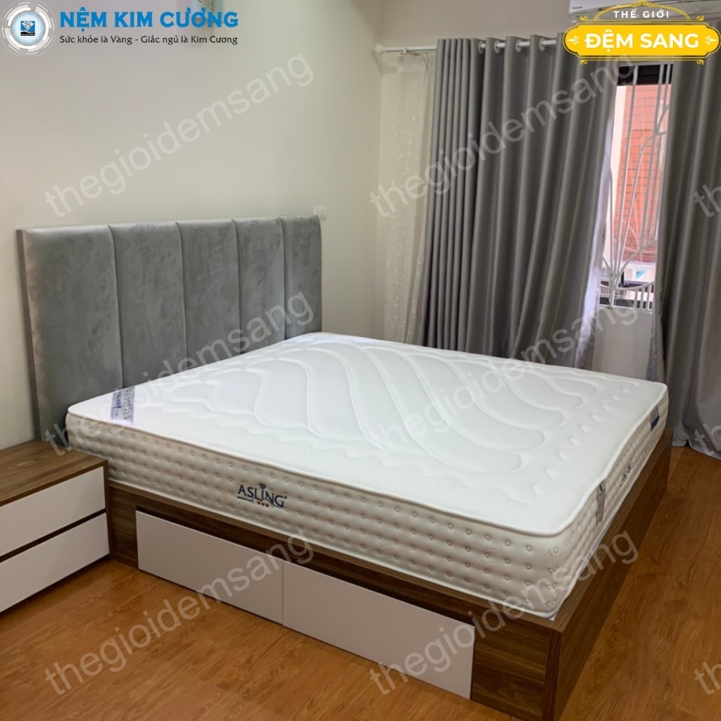 Nệm lò xo KIM CƯƠNG túi độc lập ASLING 3 sao đệm cao cấp chuẩn khách sạn giá rẻ bảo hành 5 năm LX103