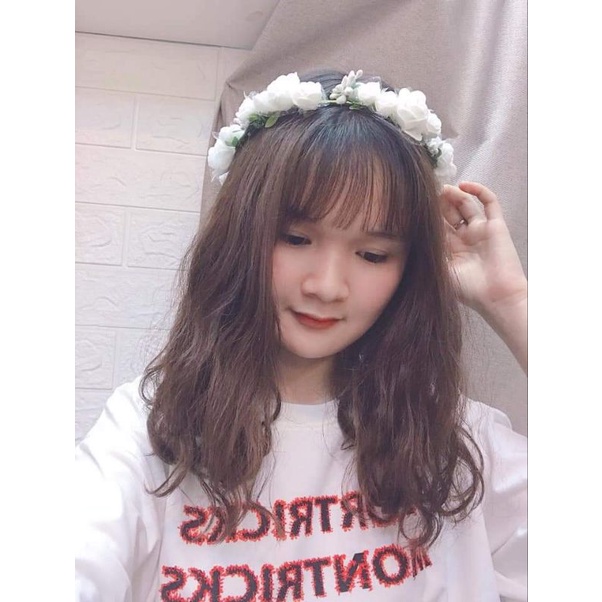 [ GIÁ SIÊU RẺ ] VÒNG HOA ĐỘI ĐẦU KỈ YẾU MÀU TRẮNG