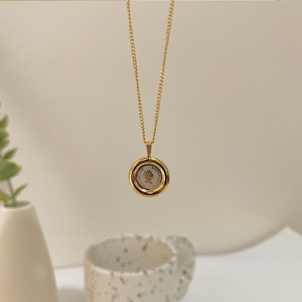 Dây chuyền hai mặt bằng thép titan cao cấp in chữ / hình đại diện phong cách cổ điển cá tính cho nữ