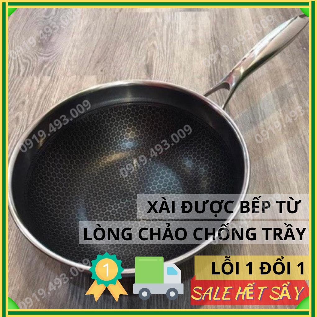 CHẢO CHỐNG DÍNH CHẢO VÂN TỔ ONG SÂU LÒNG SIZE 32 CM (ảnh thật)