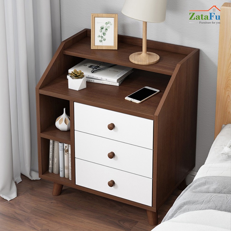 Tủ Kệ Đầu Giường Có 3 Ngăn Kéo Phong Cách Hiện Đại TUTT-03 ZataFu
