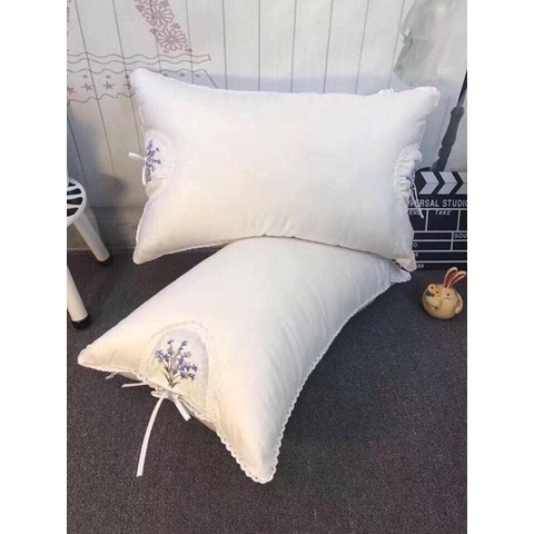 Gối đầu giường lông vũ nhân tạo thơm hương lavender bông gòn êm mềm hàng VN chất lượng cao MiibooShi D1.106.1