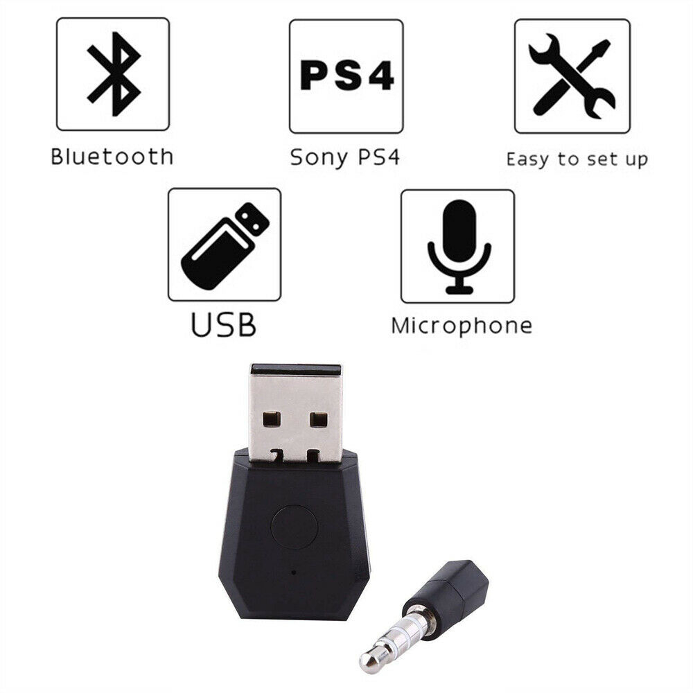 [COD] Durable Receiver Adapter Audio Device Receiver Transmitter Wireless Adapter for PS4 Sound Headset Wireless Bluetooth Mini Music Receiver USB Dongle for PS4/SLIM/PRO Transmitter Adapter black