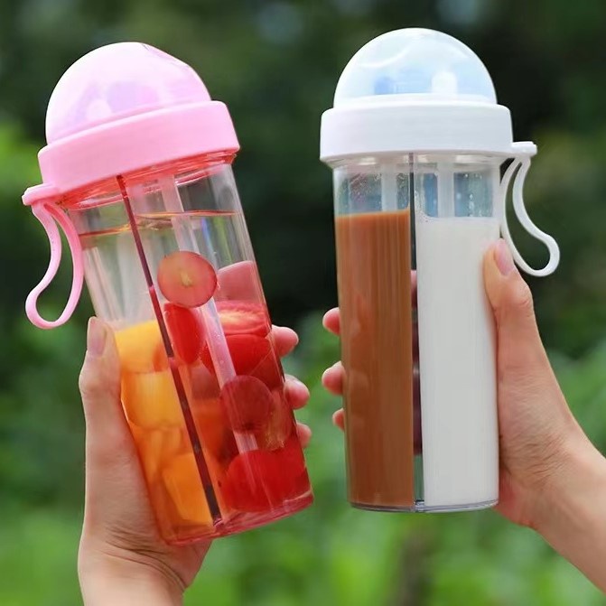 Ly nhựa ống hút đôi có thể đựng hai đồ uống