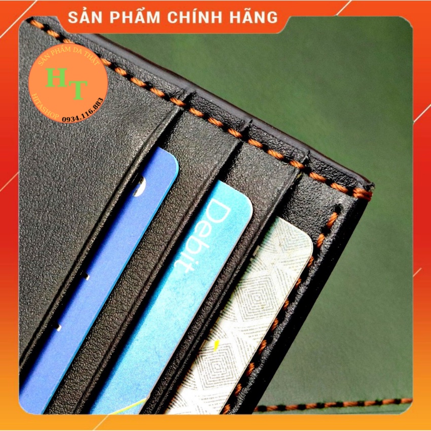 Ví da bò may thủ công cao cấp - Cam kết 100% da bò thật - Ví ngang - Hàng chính hãng thương hiệu HM Leather - B01