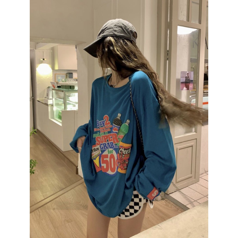 Jiashucheng Áo Thun Lụa Lạnh Tay Dài Dáng Rộng Thoáng Khí Phong Cách Hàn Quốc Thiết Kế Mới Mùa Hè Cho Nữ Bl