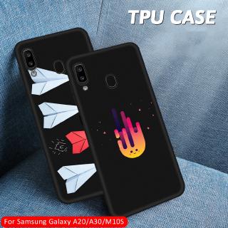 Ốp điện thoại bằng TPU silicon mặt nhám họa tiết hình vẽ cho Samsung Galaxy A10 A20 A30 M10S A50