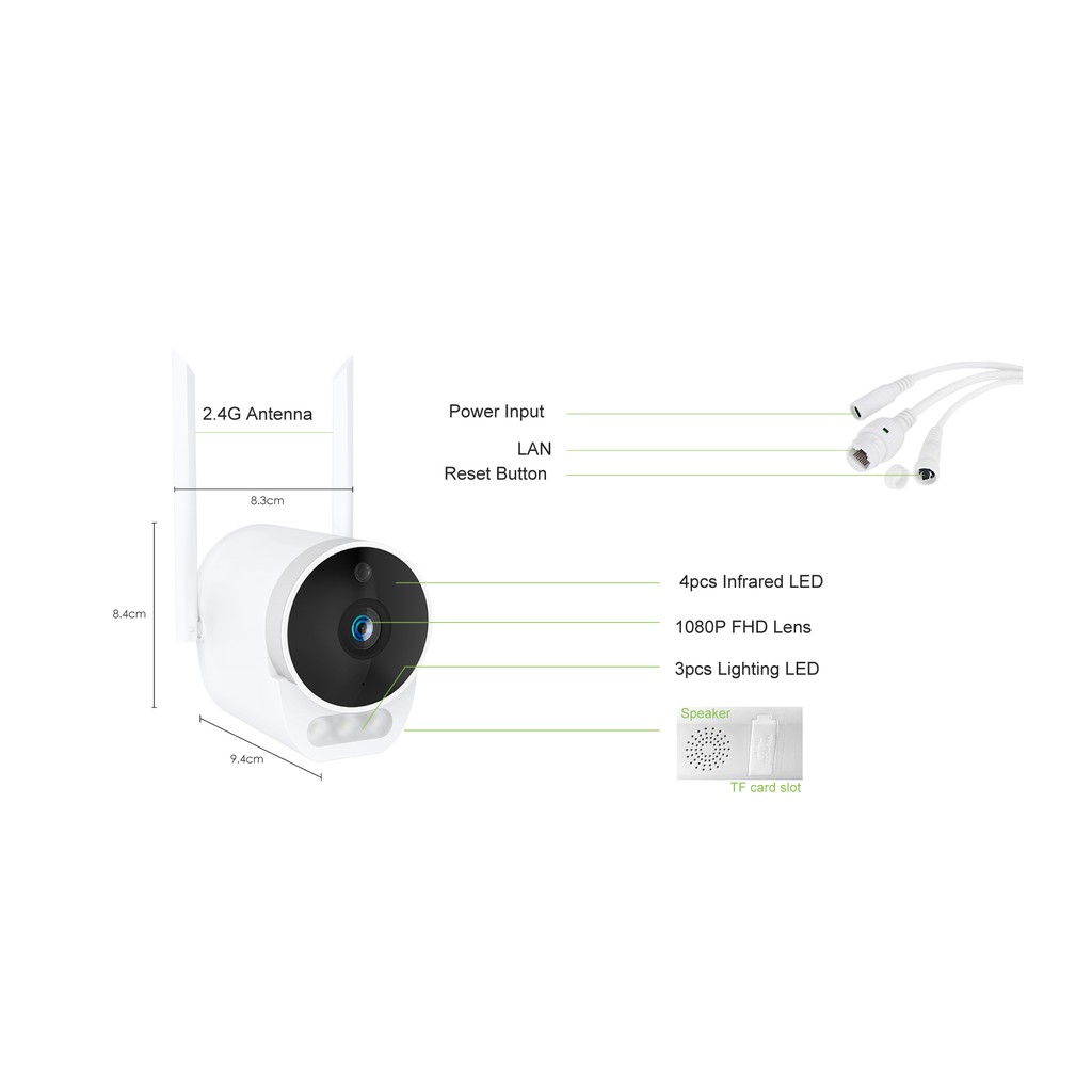 Camera wifi ngoài trời Acesee AC03 có màu ban đêm đàm thoại 2 chiều hàng chính hãng Kèm thẻ nhớ