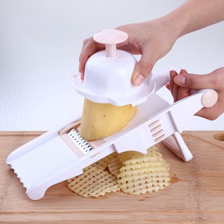 Bộ dụng cụ nạo gọt rau củ quả đa năng  5 trong 1, dụng cụ nhà bếp bào sợi, thái lát có nhiều lưỡi dao thay thế
