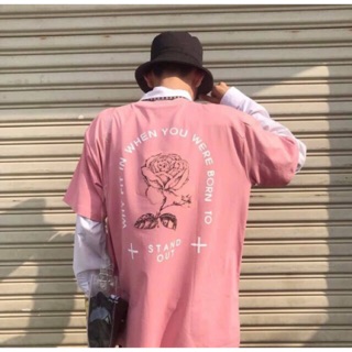 Sale ☀️Áo thun tay lỡ form rộng hoa hồng chất lượng