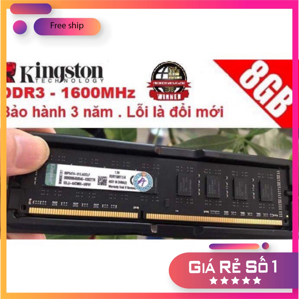 (bán sỉ) Ram Kingston DDR3 8Gb Bus 1600Mhz Mới 100% Bảo Hành 36 Tháng (freeship 99k) MSP 021