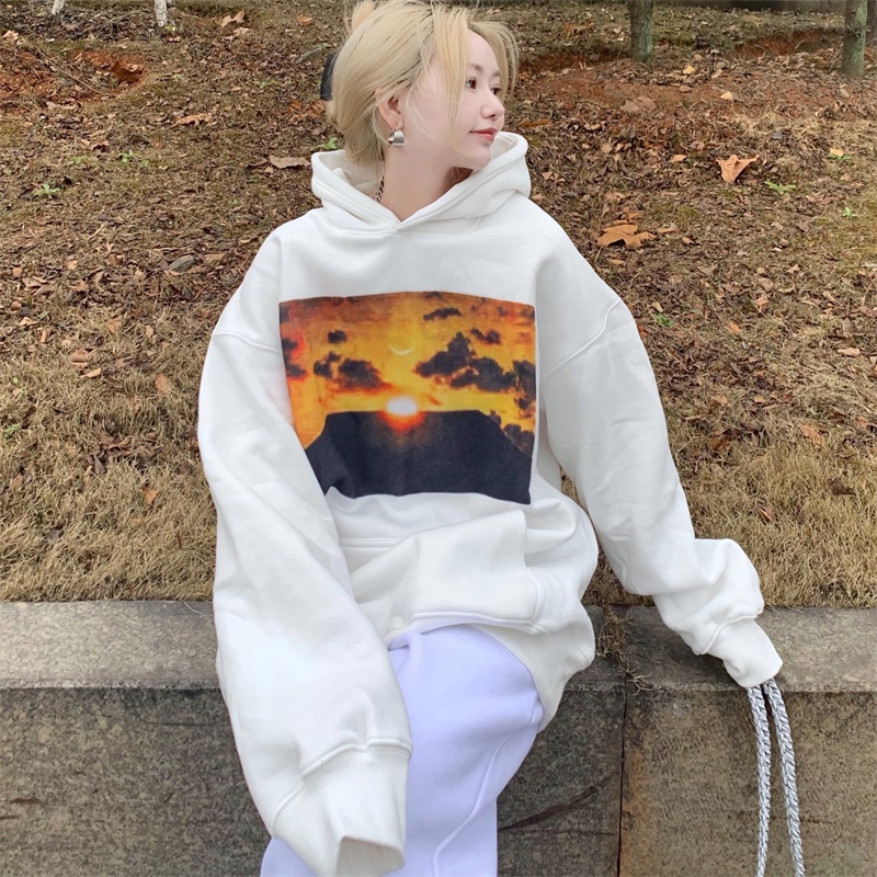 NRVP Áo Hoodie Dáng Rộng Thời Trang Hàn Quốc 2022 Dành Cho Nữ