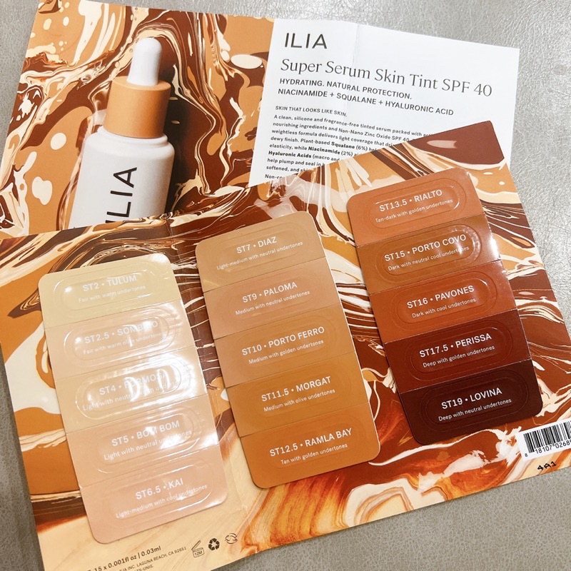 Sample Kem Nền ILIA Super Serum Skin Tint SPF40 Foundation 15 ô