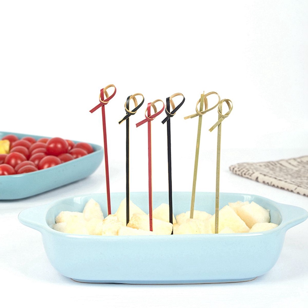 Set 100 Tăm Tre 12cm Nhiều Màu Sắc Thân Thiện Với Môi Trường Trang Trí Tiệc Cocktail