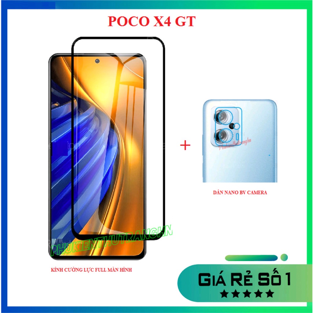 Kính cường lực Xiaomi Redmi Note 12T Pro 5G Note 11T Pro Poco X4 GT Full màn hình + dán bảo vệ camera chống xước, bụi bẩ